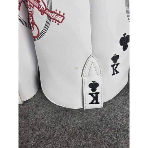 Dingo Boots Womens Size 9M White King Card Embroidered Western Cowboy Leather - Picture 13 of 13